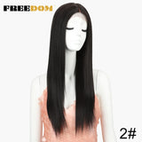 FREEDOM Synthetic Lace Front Wig For Black Women Long Straight Middle Part Wig High Temperature Red Blonde Ginger Cosplay Wigs