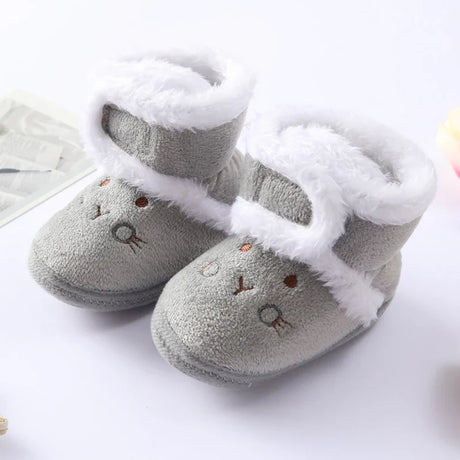 Baywell Autumn Winter Warm Newborn Boots 1 Year baby Girls Boys Shoes Toddler Soft Sole Fur Snow Boots 0-18M