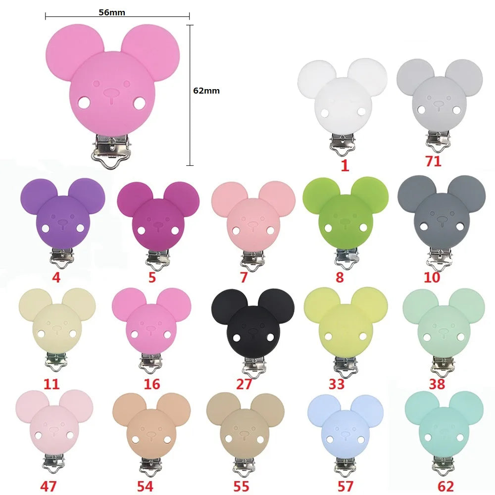 BOBO.BOX 10pc Silicone Beads Mikey Mouse Round Shape Pacifer Clips  DIY Baby Pacifier Clip  Silicone Teether Soother Nursing Toy