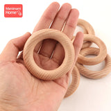 Mamihome 50pc 40mm-70mm Beech Wooden Rings Baby Teether BPA Free Wooden Blank Rodent DIY Nursing Bracelets Children'S Goods Toys