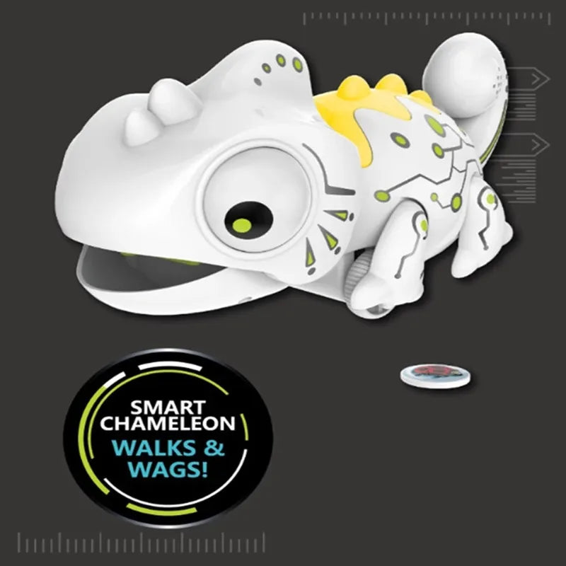 High Simulation Chameleon 2.4G Remote Control RC Robot With Light Sound Effect Tail Swing Extendable Tongue Intelligent Animal