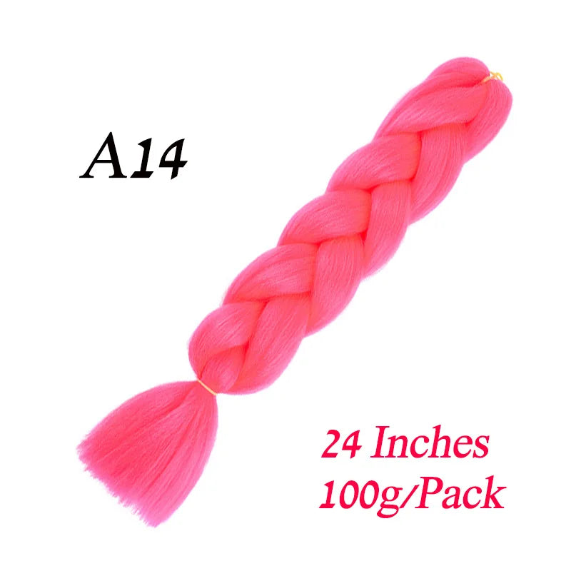 Synthetic Jumbo Braiding Hair Extension 24 " Heat Resistant Fiber In Bulk Ombre Synthetic Jumbo Braids Hair For Red Black Women