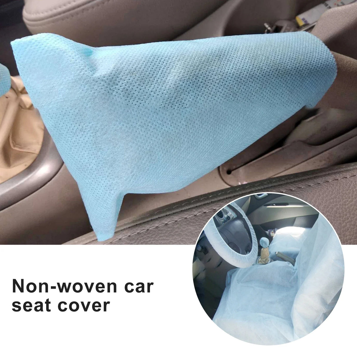 4 Pcs Disposable Non-woven Fabric Car Soft Seat Cover Universally Waterproof Care Cleaning Beauty Repair Protective Cover