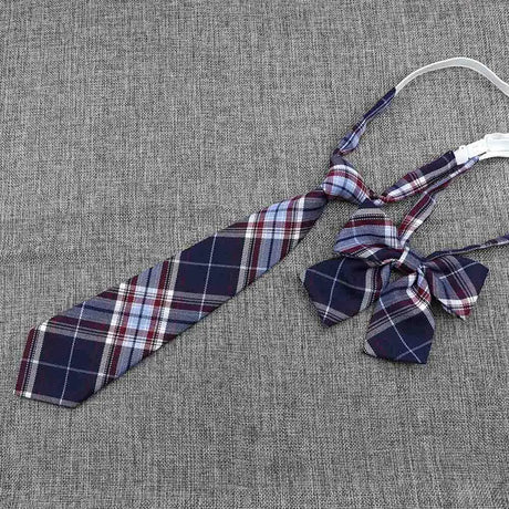 Hand-Made Necktie Bowtie Set High Quality Boy Girl School Suit Shirts Student Butterfly Striped Plaid 100%Cotton Accessory Trend