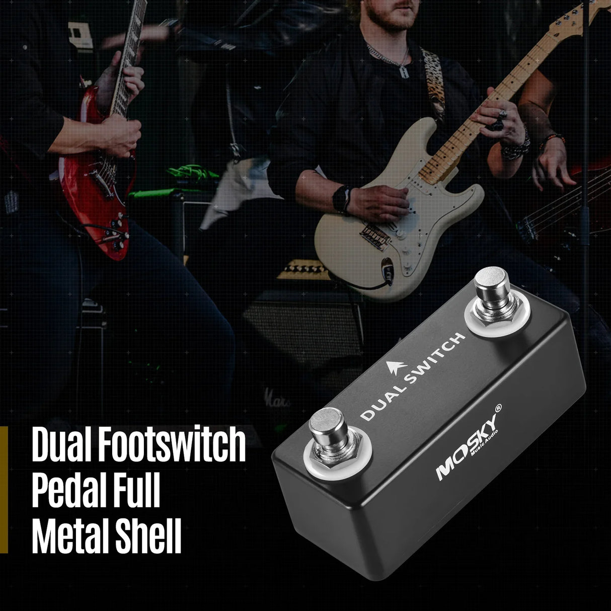 MOSKY DUAL SWITCH Guitar Effect Pedal Dual Footswitch Foot Switch PURE BUFFER Guitar Pedals Full Metal Shell Guitar Accessories