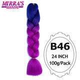 Jumbo Braiding Hair Extensions 24inch Ombre Hair For Braids 5Pcs Box Braid Yaki Texture Synthetic Fiber Fake Hair Mirra’s Mirror