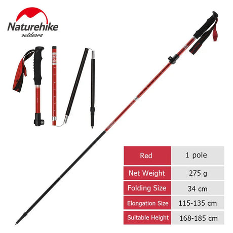 Naturehike Trekking Pole ST09 Folding Hiking Stick Ultralight Hiking Pole Collapsible Hiking Stick Climbing Stick Trekking Stick