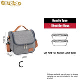 Thermal Lunch Bag for Men&Women Gray Oxford Cloth Aluminum Foil Insulation Shoulder Bag Waterproof Picnic cooler Bag