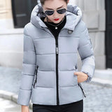 Women Winter Parkas Hooded Thick Warm Short Coat Elegant Slim Cotton Padded Jacket Korean Casual Outwear Female Clothes Street