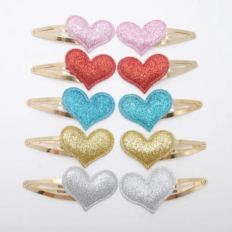 10pcs/lot Small Size Girls Hairclips Glitter Heart  Birthday Gift Baby Girls Hair Accessories Kids  Hair Clip For Children