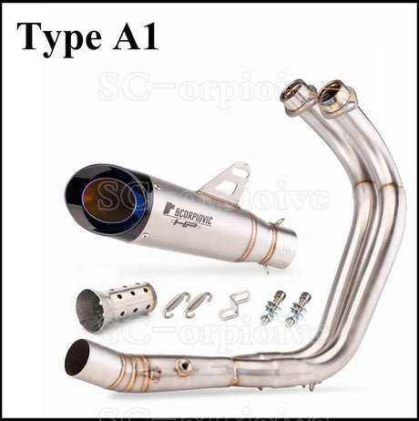 For Yamaha MT-07 FZ-07 Motorcross Exhaust Front Pipe Motorcycle Muffler System Modified Escape Moto Racing YZF MT07 FZ07 TRACER