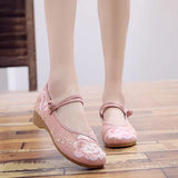 comemore Jacquard Embroidered Women Soft Bottom Ballet Flats Elegant Ladies Casual Strap Ballerinas Chinese Style Cotton Shoes