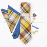 5 PCS Luxury Cotton Patchwork 7cm Tie Set Brooch Pin Clip Hankie Cufflink Men Party Daily Striped Floral Cravat Gift Accessory