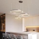 2023 Modern Led Chandelier Home Lighting Brushed Rings Ceiling Mounted Chandelier Lighting Hanging Lamp Gold&Coffee color