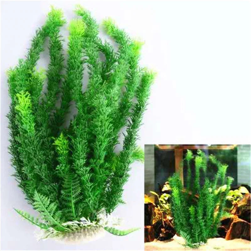 24-52cm Large Aquarium Plants Plastic Grass Fish Tank Decor Artificial Fake Water Plant Ornaments Aquarium Accessories