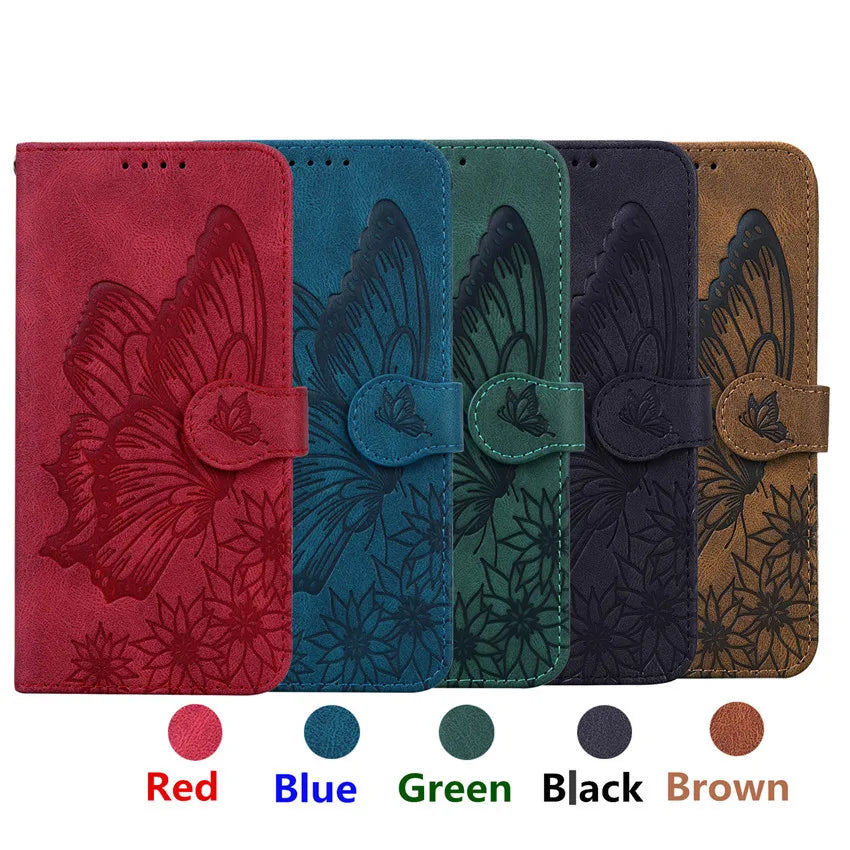 Butterfly Leather Flip Cover For Xiaomi Mi11 Redmi Note 9T 9 9A 9S 8 Pro 8A POCO X3 NFC M3 F3 10 Pro Lite Phone Wallet Book Case