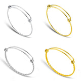 20pcs/lot 316 Stainless Steel DIY Charm Bangle 50-65mm Jewelry Finding Expandable Adjustable Wire Bracelet Wholesale