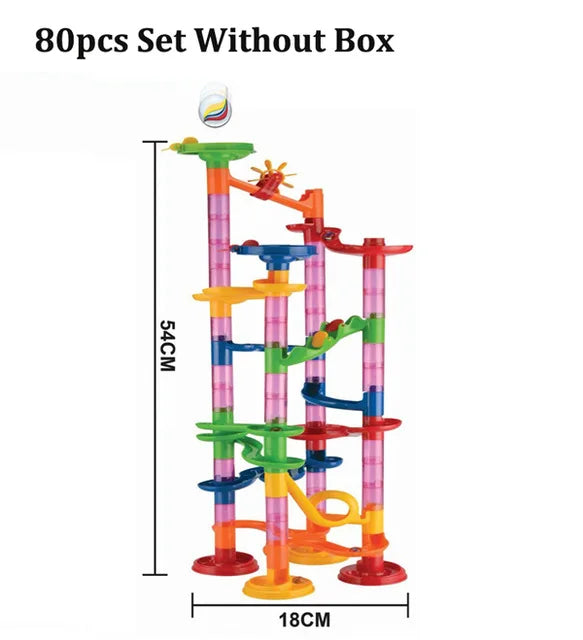 DIY Construction Marble Run Race Track Building Blocks Kids 3D Maze Ball Roll Toys Children Christmas Gift 45/93/113/142pcs Set