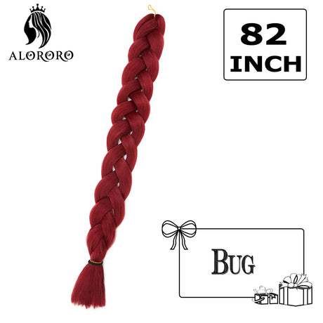 41Inch 165g Jumbo Braiding Hair Long Synthetic Crochet Hair Extensions Red Yellow Blue Pink One piece Hair for Braids