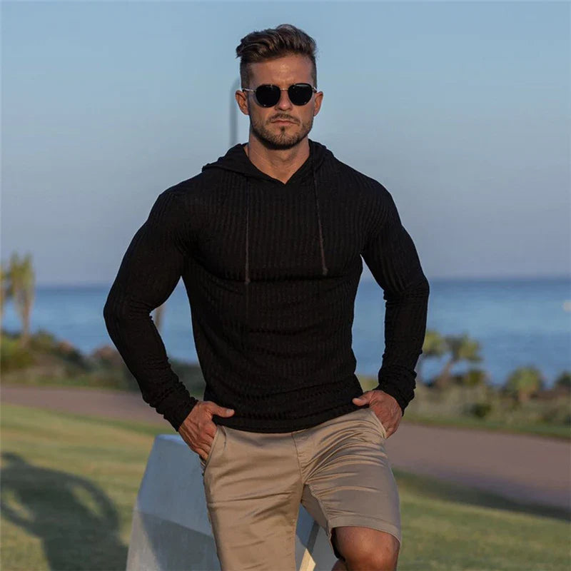 New Fashion Winter Hooded Sweater Men Warm Turtleneck Mens Sweaters Slim Fit Pullover Men Classic Sweter Men Knitwear Pull Homme