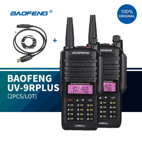 100% Original baofeng uv9r plus upgraded dual band radio waterproof walkie talkie communications amateur vhf uhf marin radio ham