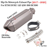 Slip on 51mm Motorcycle Exhaust System Muffler Escape Modified Middle Link Pipe For KTM DUKE 125 250 390 RC390 2017 18 2019 2020