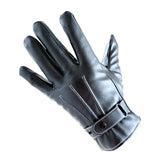 Gloves Men Winter Leather Black Gloves Button Warm Mittens For Men Luxurious Pu Leather Driving Genuine Mittens