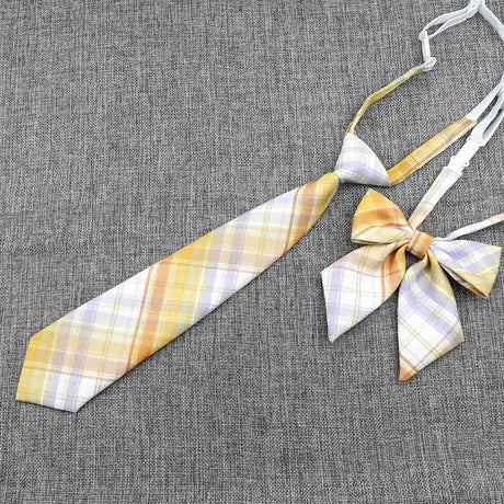 Hand-Made Necktie Bowtie Set High Quality Boy Girl School Suit Shirts Student Butterfly Striped Plaid 100%Cotton Accessory Trend