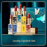 New China's Style Silky Matte Lipstick Makeup Set Multiccolor Cosmetics Kit,Nutritious Lip Color Suit,Easy To Wear Lipbalm,Lips