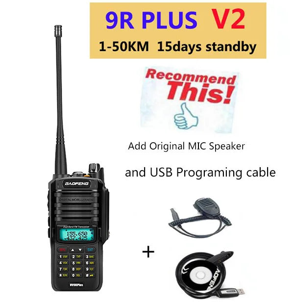 2024 10W Baofeng UV 9R plus 40 km walkie talkie for hunting 50 km hf transceiver vhf uhf ham radio long range CB radio station