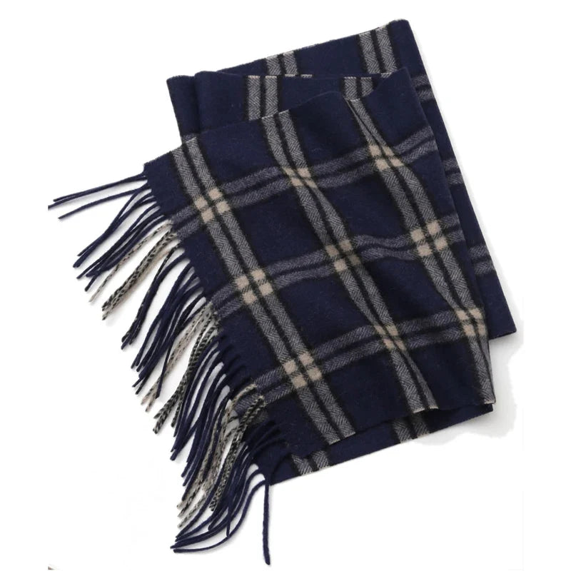 Cashmere Scarf Men Winter Strip Solid Plaid Wool Scarf Luxury Classical Warm  Cashmere Winter Scarves for Men Winter Accessories