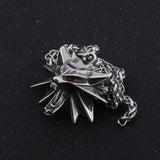 53*43mm Stainless Steel the Wizard wolf head pendant necklace for Geralt with a The Wild Hunt 3 Figure Game