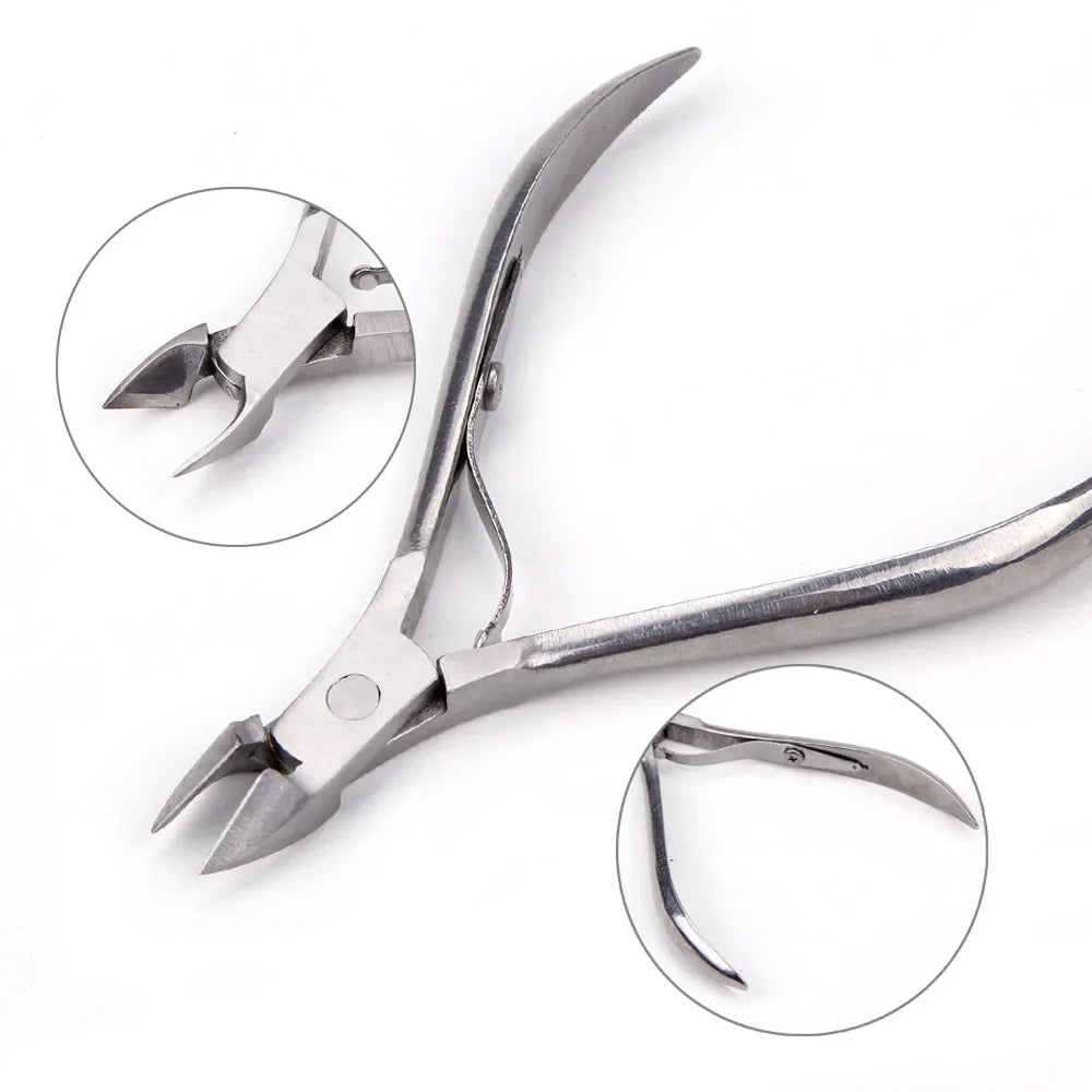 4/8/12pcs Stainless Steel Nail Cuticle Nipper Cutter Dead Skin Remover Manicure Scissors Tweeters Toenails Ingrown Pedicure Tool