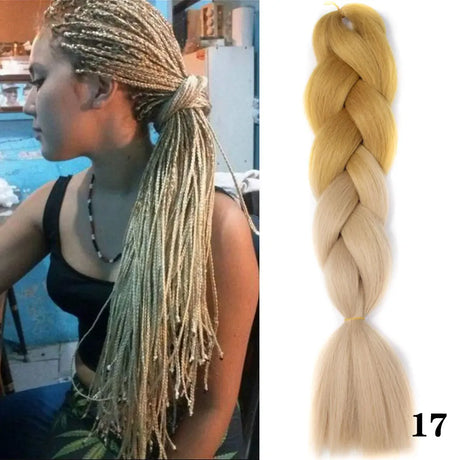 24Inch Synthetic Hair Extensions for Braids 100g/pc Jumbo Braiding Hair Kanekalon Colored Hair Pre Stretched Yaki Jumbo Braids