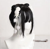 Lolita Tassel Pom Pom Trim Lolita Girl  Hair Pin Girl Double Ponytail Hair Accessories B1689