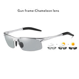 2023 Aluminum Rimless Photochromic Sunglasses Men Polarized Day Night Driving Glasses Chameleon Anti-Glare gafas de sol hombre