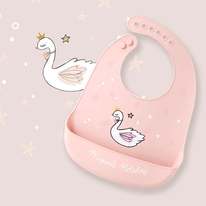 Soft Silicone Baby Bibs Boys Girls Stuff Waterproof Bib Feeding Infant Newborn Cartoon Aprons Toddlers Bibs Burp Cloths Bandana