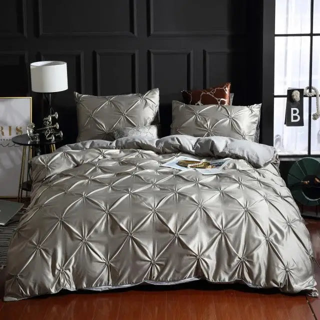 Silk Washed Bedding set Luxury Duvet Cover Double Bed Coverlet   Queen Size Bed Sheets set Comforters Solid Color Linens XY37#