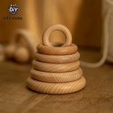 Let's Make Natural Wood Teething Ring All Size 20pcs Beech 40/55/60/65/70/80MM DIY Baby Wooden Toys Handmade Accessories Crafts