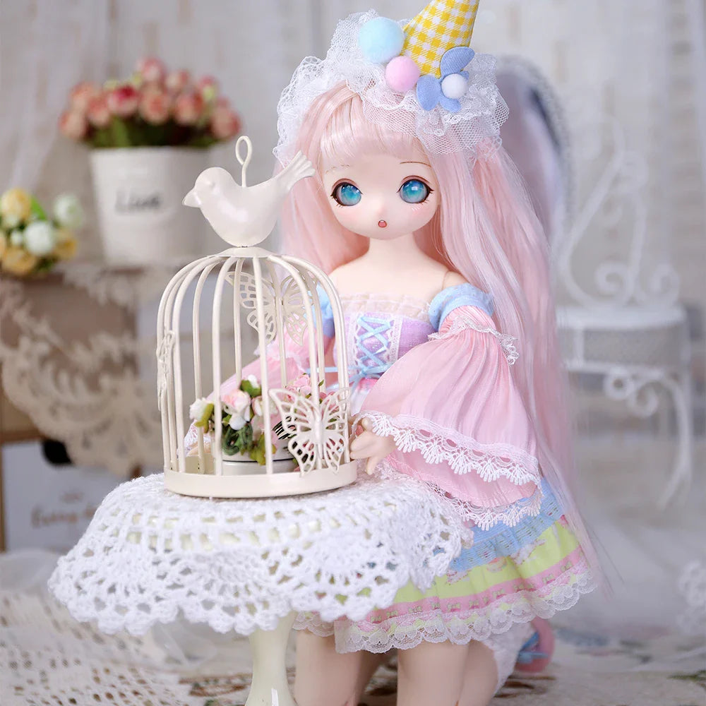 DreamFairy1st Generation1/4 BJD Anime Style 16 Inch Ball Jointed Doll Full Set Includes Clothes Shoes Kawaii Dolls for Girls MSD