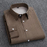 Mens Dress Shirts Striped Long Sleeve Spring Autumn Smart Casual Business Non-Ironing Slim Fit Formal Men's Shirt Blue White