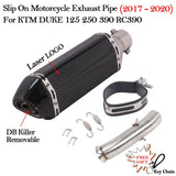 Slip on 51mm Motorcycle Exhaust System Muffler Escape Modified Middle Link Pipe For KTM DUKE 125 250 390 RC390 2017 18 2019 2020