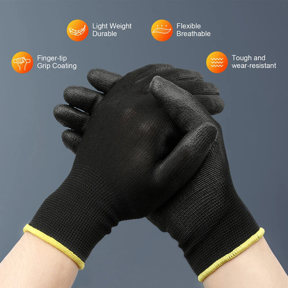 nylon safety coating gloves gardening work protection construction workers protective gloves coating machinery work gloves S M L