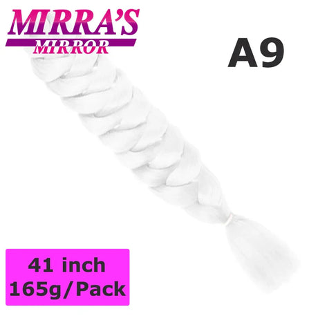 Mirra's Mirror 5 Packs Long Braiding Hair 82 Inch Jumbo Braid Hair Extensions Pure White Yellow Red Blue Synthetic Hair For Bulk