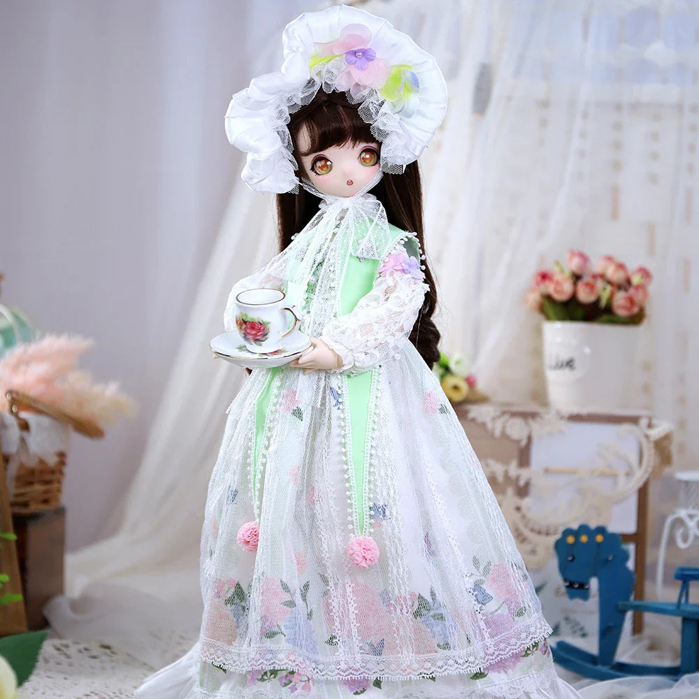DreamFairy1st Generation1/4 BJD Anime Style 16 Inch Ball Jointed Doll Full Set Includes Clothes Shoes Kawaii Dolls for Girls MSD