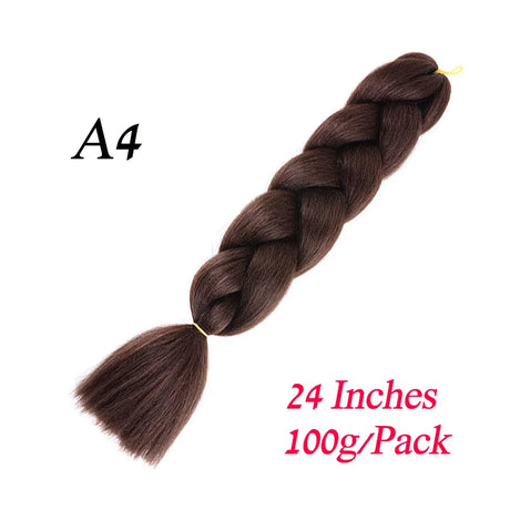 Synthetic Jumbo Braiding Hair Extension 24 " Heat Resistant Fiber In Bulk Ombre Synthetic Jumbo Braids Hair For Red Black Women