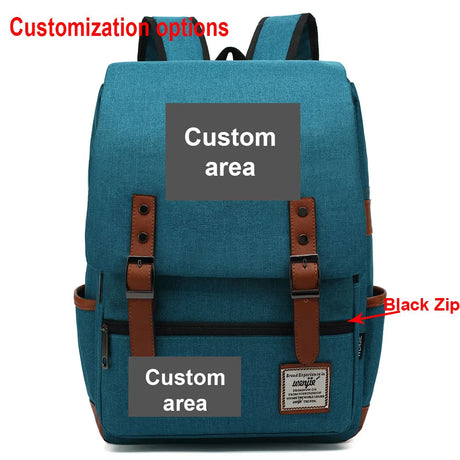 Customized Print DIY Your Like Photo or Logo Boy Girl Student School Bag Teenagers Schoolbags Canvas Women Bagpack Men Backpack