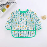 Baby Bibs New Cute Children Baby Stuff Toddler Waterproof Long Sleeve Art Smock Feeding Bib Apron for Kids 1-4 Years