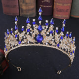 Vintage Baroque Headbands Purple Crystal Tiaras Crowns Bride Noiva Headpieces Bridal Wedding Party Hair Jewelry Rhinestone Crown