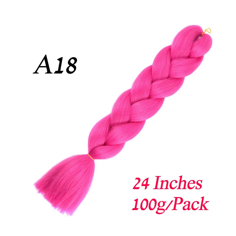 Synthetic Jumbo Braiding Hair Extension 24 " Heat Resistant Fiber In Bulk Ombre Synthetic Jumbo Braids Hair For Red Black Women